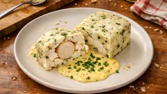 Terrina z białej ryby i przegrzebków – delikatna przystawka z sosem cytrynowym