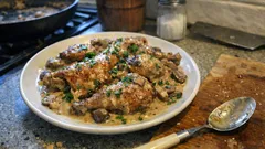 Perliczka w sosie śmietanowym z borowikami – kremowy, „restauracyjny” obiad w domu