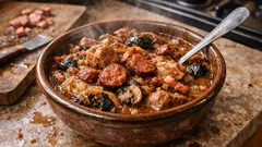 Bigos na kapuście kiszonej z grzybami i śliwką – gęsty, aromatyczny i do odgrzewania