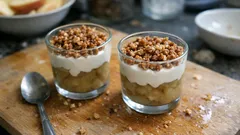 Verrines z musem jabłkowym i fromage blanc – lekki deser w szklance bez pieczenia