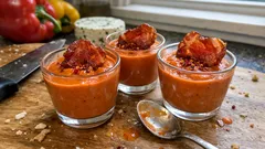 Verrines z kremem z pieczonej papryki – szybka, efektowna przystawka w szklaneczkach