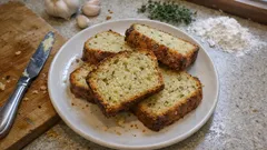 Szybki chleb czosnkowo-tymiankowy bez drożdży – upieczysz go bez wyrabiania