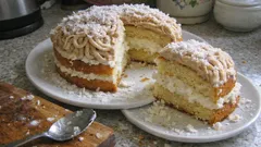 Tort Mont Blanc z kremem kokosowym – lekki biszkopt, który najlepiej smakuje po nocy