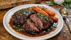 Policzki wołowe confit w czerwonym winie – miękkie jak masło po 3 godzinach w piekarniku