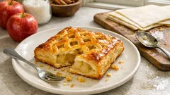 Grillé z jabłkami z ciasta francuskiego – chrupiąca kratka i prosty mus jabłkowy