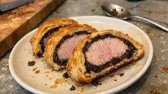 Polędwiczka wieprzowa w cieście francuskim z tapenadą – chrupiąca na zewnątrz, soczysta w środku