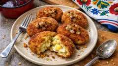 Wigilijne kotleciki ziemniaczane z jajkiem i cebulką – chrupiące do barszczu