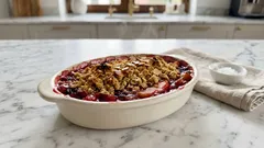 Owoce zapiekane pod owsianą kruszonką – prosty deser, który zawsze się udaje