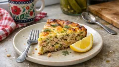 Quiche bez ciasta z tuńczykiem, porem i cebulą – prosto, sycąco i na wynos