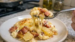 Tartiflette z serem raclette: kremowa zapiekanka ziemniaczana z boczkiem i cebulą