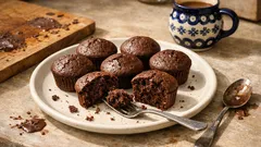 Mini muffinki czekoladowe z miękkim środkiem – proste i gotowe w pół godziny