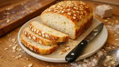 Chleb drożdżowy z płatkami owsianymi z keksówki – mieszasz łyżką i gotowe