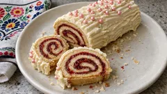 Bûche z naleśników z malinami i białą czekoladą – świąteczny deser bez pieczenia