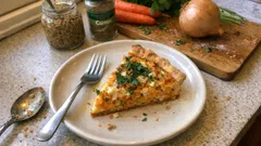 Wytrawna tarta z marchewką i cebulą – z musztardą ziarnistą i parmezanem