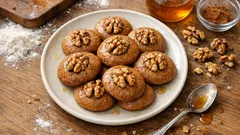 Bułgarskie medenki – miękkie miodowo-korzenne ciasteczka z orzechem włoskim