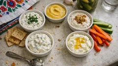 8 szybkich dipów z jednej bazy: kremowe sosy do warzyw, nachosów i krakersów