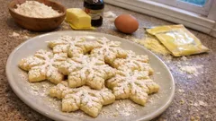 Budyniowe ciasteczka śnieżynki – waniliowe, mięciutkie w środku i gotowe w 10 minut pieczenia