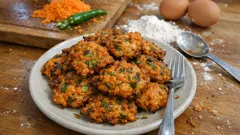 Chrupiące beignety z marchewki z zielonym chili – szybka przekąska do dipów