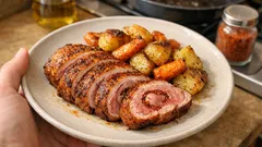 Soczysty magret z piekarnika: rostbef z piersi kaczki z piment d’Espelette