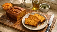 Chlebek dyniowy z jogurtem i pestkami – miękki w środku, chrupiący na wierzchu