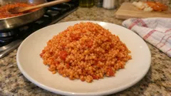 Turecki pilaw z bulguru z pomidorem i pastą paprykową – sypki i aromatyczny