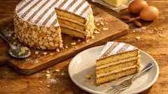 Tort Mascotte z kremem pralinowym i rumowym syropem – elegancki, a prosty w zrobieniu