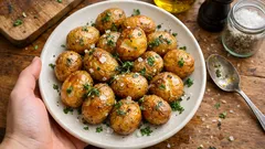 Pieczone ziemniaki w stylu Noirmoutier: złocista skórka i kremowy środek