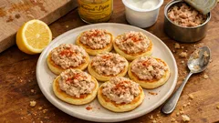 Puszyste bliny na jogurcie z musem z tuńczyka – przekąska, którą zrobisz wcześniej