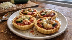 Mini tartaletki jak pizza: z cukinią, szynką i serem – gotowe w 15 minut