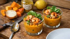 Verrine z dyni Hokkaido i krewetek w curry – elegancka przystawka w 15 minut