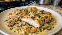 Kremowy kurczak z pieczarkami z patelni – śmietanowy sos z nutą cytryny w 20 minut