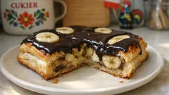 Tarta bananowo-czekoladowa na cieście francuskim – prosta i zawsze wychodzi