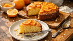 Sycylijskie ciasto pomarańczowe: wilgotne, z kandyzowanymi plastrami na wierzchu
