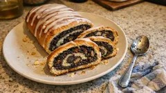 Makowiec drożdżowy jak z domu – puszysta strucla z bakaliami i prostym lukrem