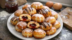 Mini pączusie drożdżowe z marmoladą – puszyste, złote i łatwe do podania