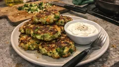 Placuszki z kalafiora i brokułów – rumiane z patelni, idealne do sosu jogurtowego