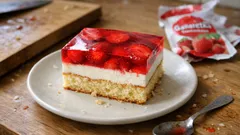 Biszkopt z masą śmietankowo-jogurtową i galaretką – lekkie ciasto, które zawsze się udaje