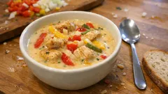 Zupa gyros z kurczakiem i papryką – kremowa, sycąca i prosta do zrobienia w jednym garnku