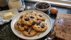 Cookies z mikrofalówki w 5 minut – miękkie ciasteczka z kawałkami czekolady