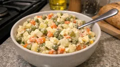 Sałatka jarzynowa, która dłużej zachowuje świeżość: majonez dodaj dopiero na talerzu