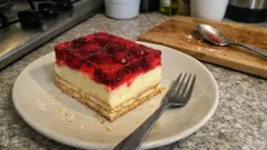 Budyniowiec z wiśniami na zimno – ciasto bez pieczenia, które zawsze się udaje