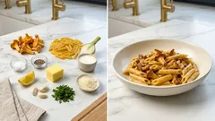 Makaron z kurkami w sosie śmietanowym – kremowy obiad w 30 minut