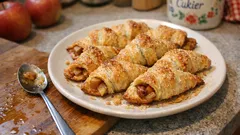 Rożki z jabłkami z ciasta francuskiego – szybki deser z piekarnika w 20 minut