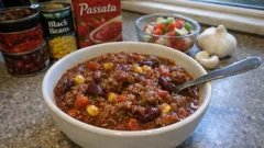 Chili con carne z wołowiną, fasolą i kukurydzą – sycący obiad z jednego garnka