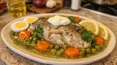 Karp w galarecie z warzywnym wywarem – klarowny i sprężysty, z majonezem na koniec