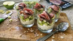 Werriny z kozim serem, jabłkiem i wędzoną kaczką – elegancka przystawka w 15 minut