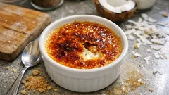 Crème brûlée na mleczku kokosowym – aksamitny krem i chrupiąca karmelowa skorupka