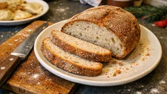 Chleb wigilijny pachnący piernikiem – chrupiąca skórka dzięki pieczeniu w garnku