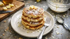 Placki jogurtowe z jabłkiem i kwiatami czarnego bzu – puszyste i proste