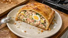 Pasztecik z łososiem w kruchym cieście: kremowy farsz i prosty sposób na równy kawałek